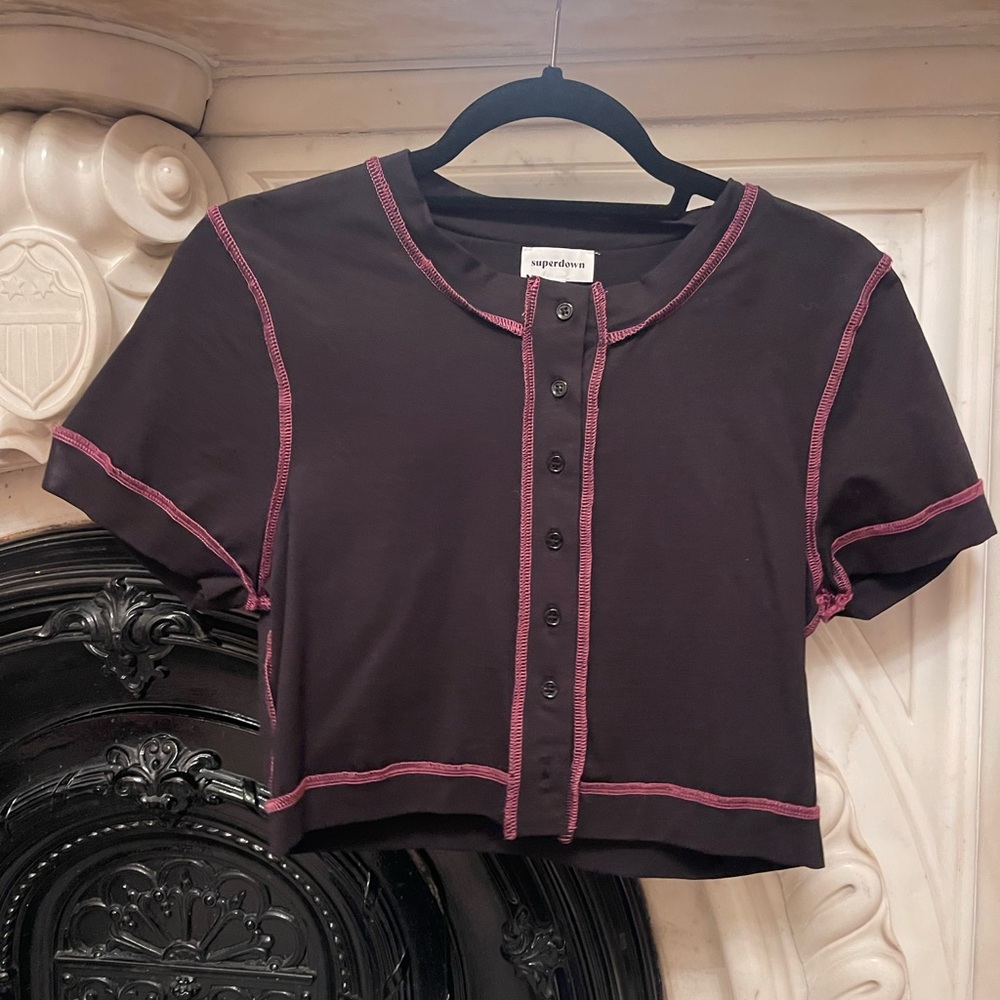 Super down never worn black and pink crop